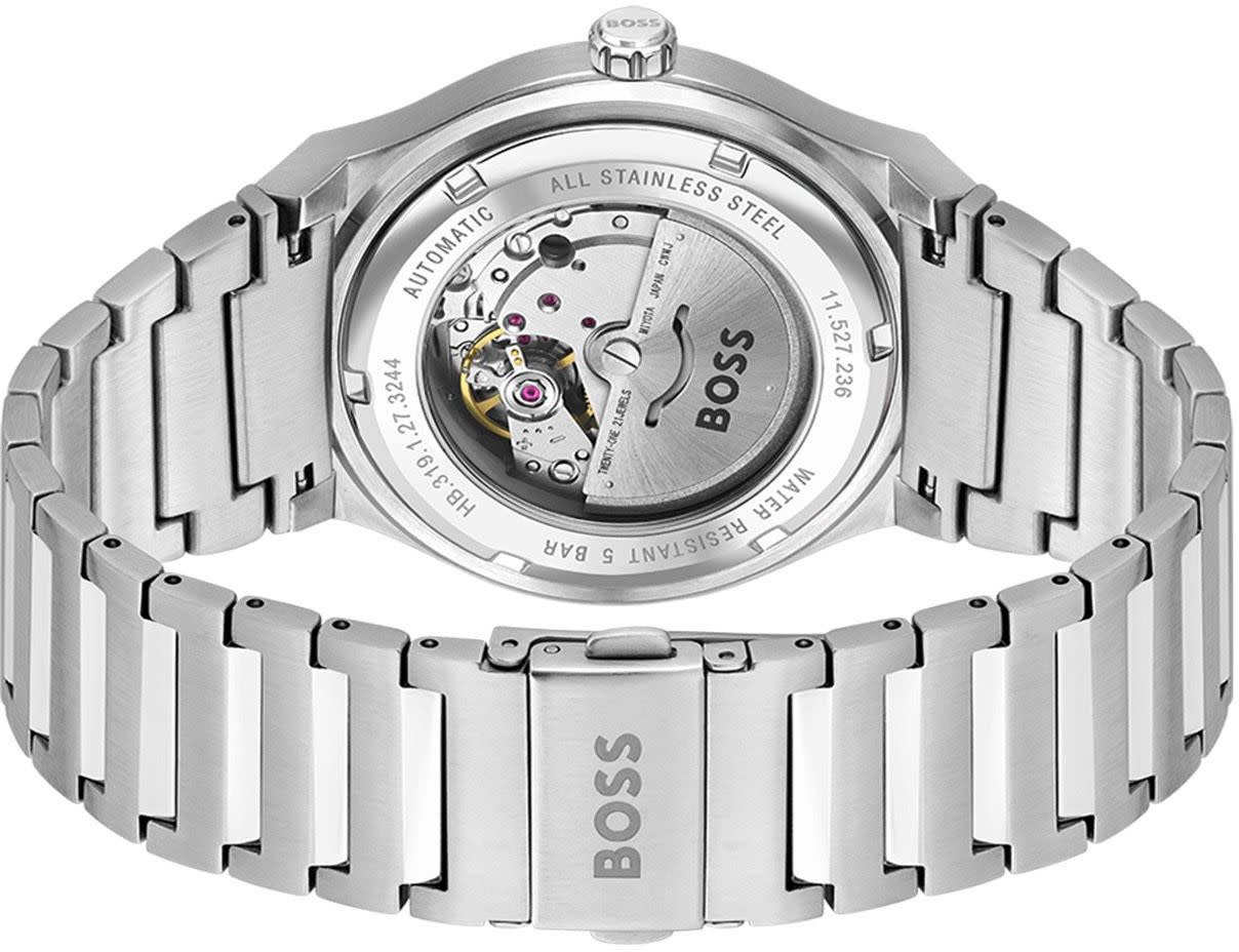 Boss BOSS Horloge HB1514118 Staal Automatic met Blauwe Wijzerplaat 41mm Zilver