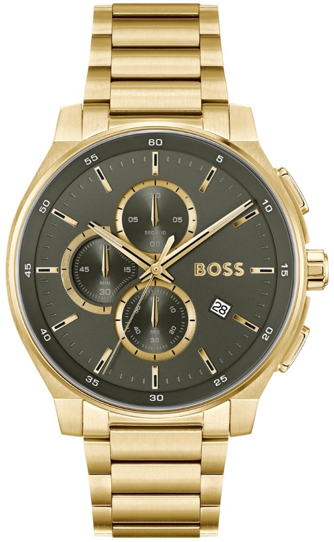 Boss BOSS HB1514190 PEAK 2.0 Herenhorloge Chrono 44mm Goud