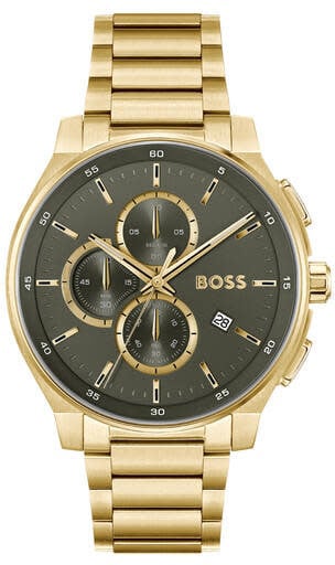 Boss BOSS HB1514190 PEAK 2.0 Herenhorloge Chrono 44mm Goud