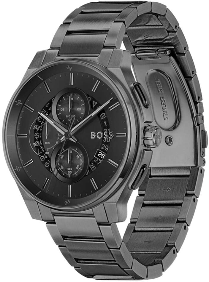 Boss BOSS HB1514192 PEAK 2.0 Herenhorloge Chrono 44mm Zwart
