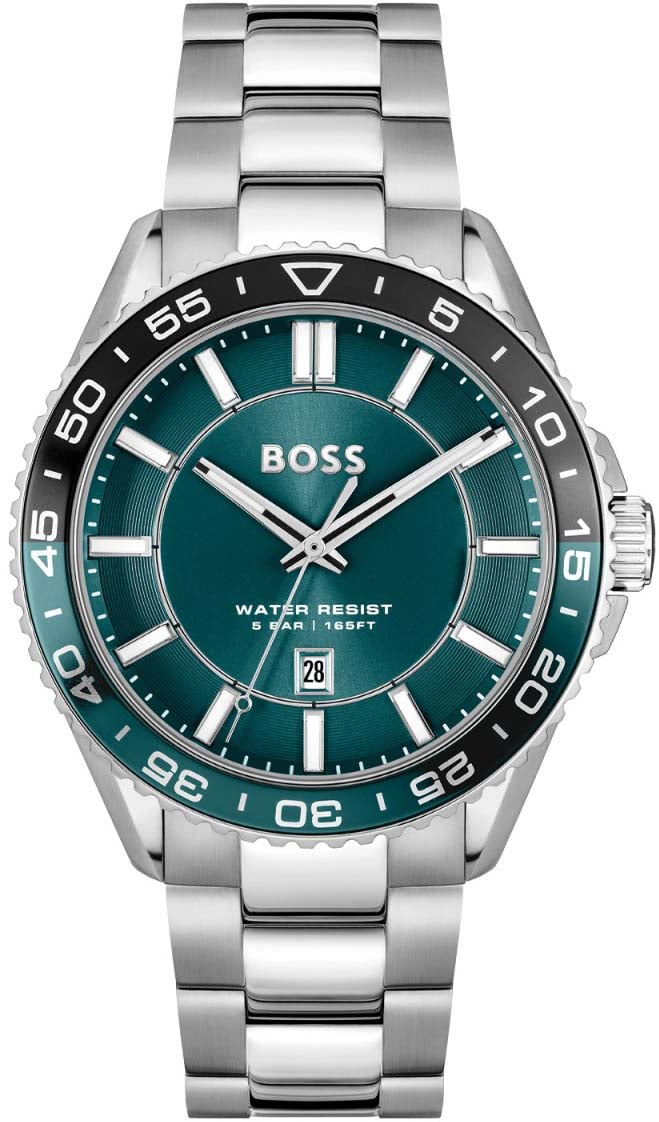 Boss BOSS HB1514208 RUNNER 3H Herenhorloge 43mm Zilver