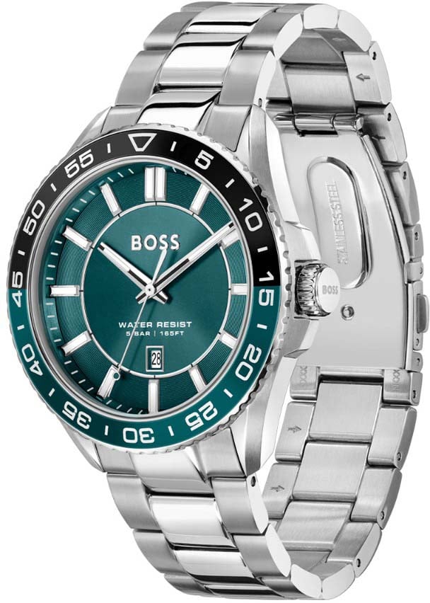 Boss BOSS HB1514208 RUNNER 3H Herenhorloge 43mm Zilver