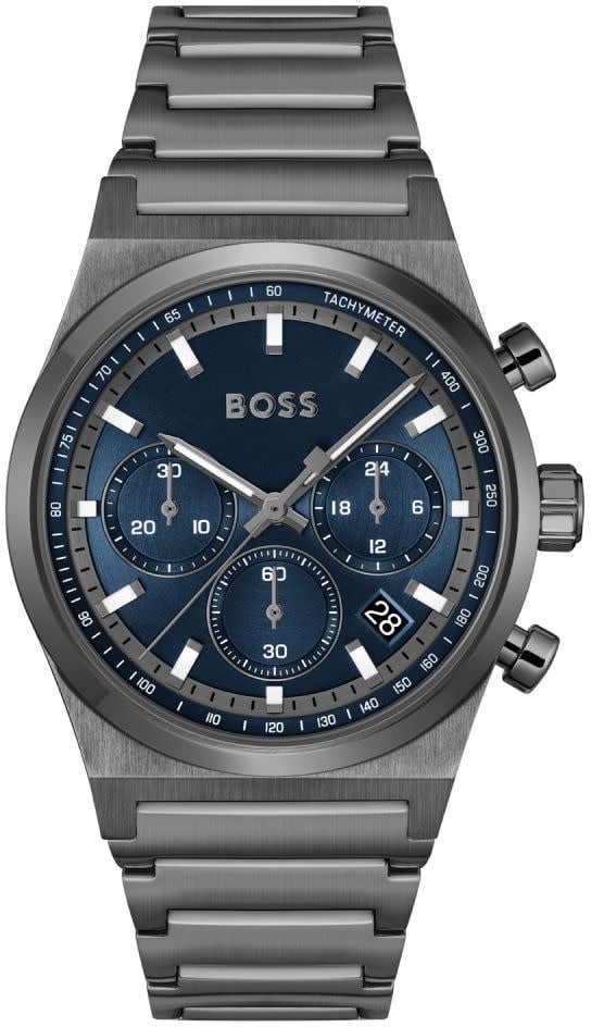 Boss HB hrn stl gr ip CANDOR CHRONO 41mm Zwart