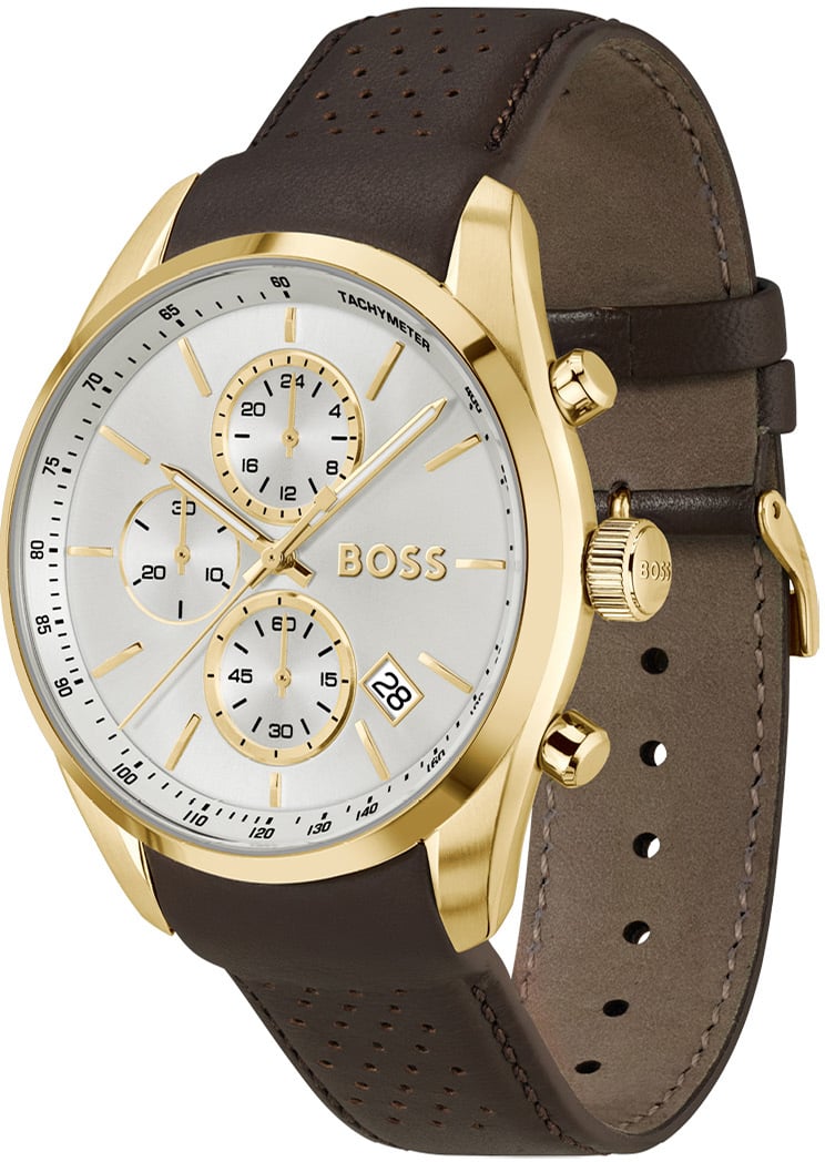 Boss HB hrn lr br GRAND PRIX 44mm Goud