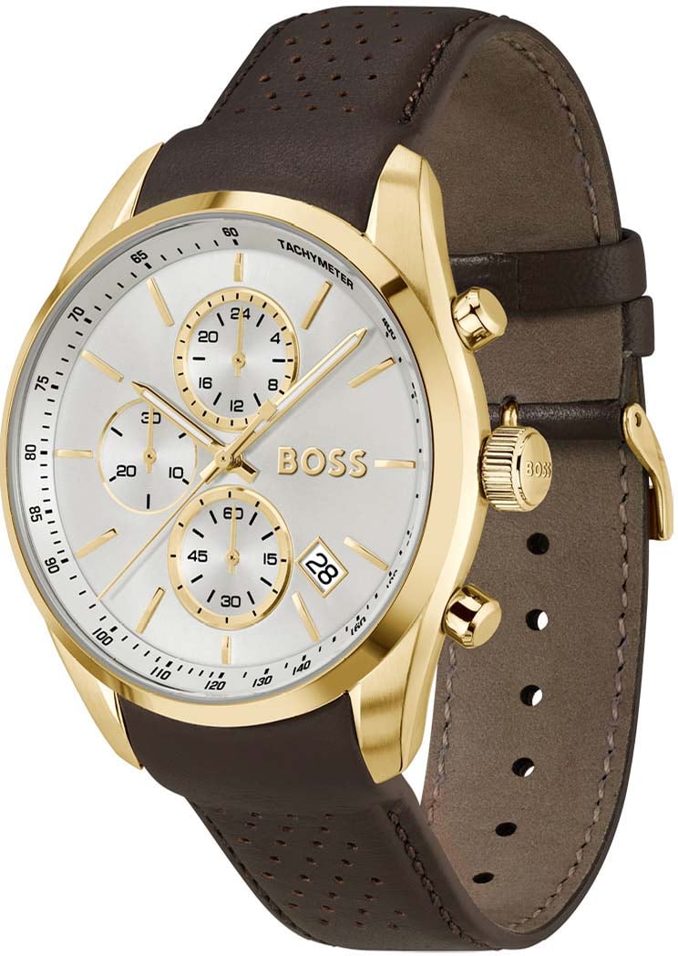 Boss HB hrn lr br GRAND PRIX 44mm Goud