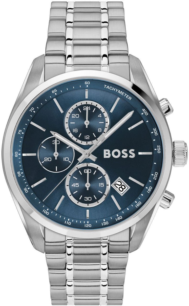 Boss HB hrn stl stl GRAND PRIX 44mm Zilver