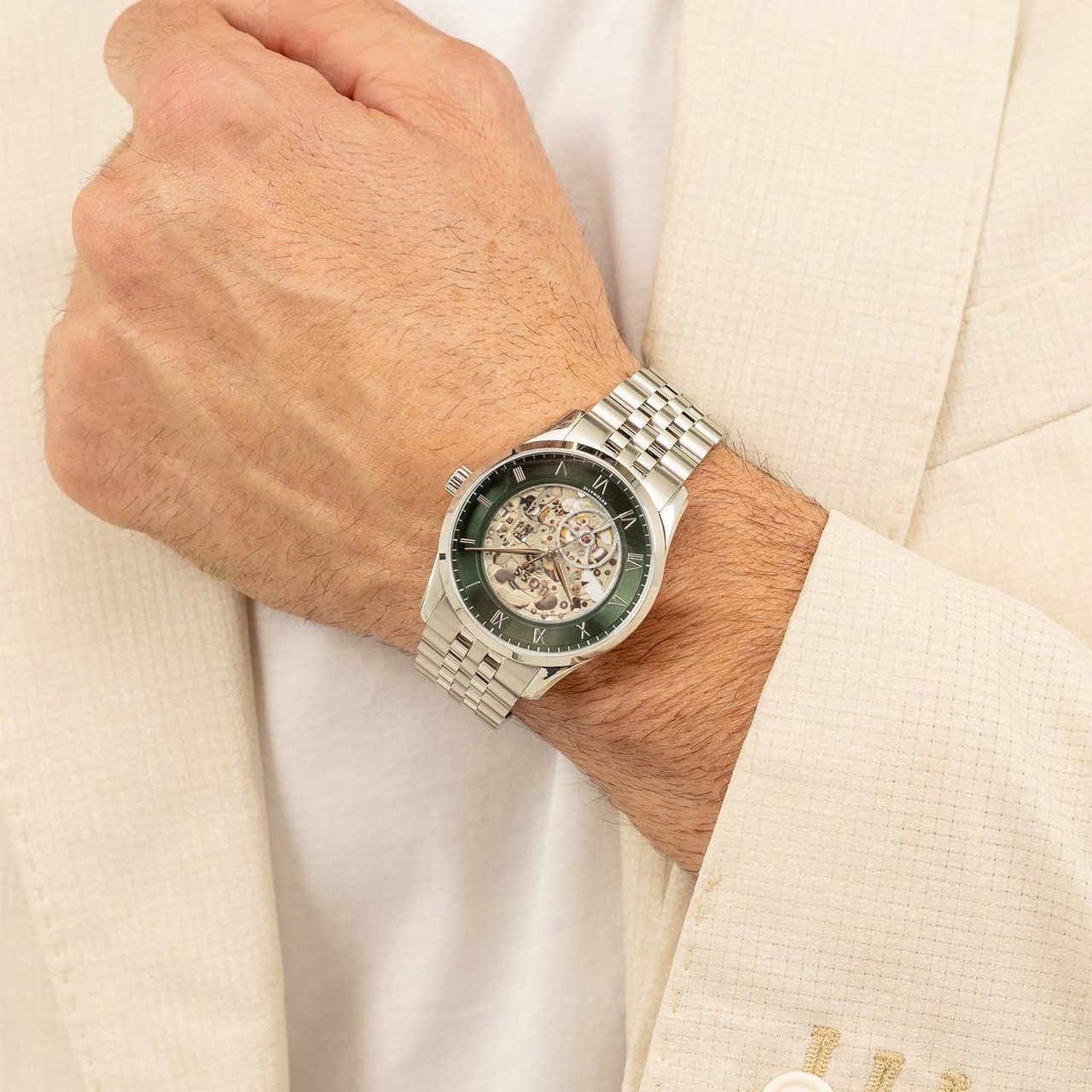 Boss HB hrn stl PRINCIPE SKELETON 41mm Zilver