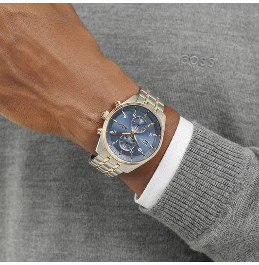 Boss HB hrn stl bico SKYTRAVELLER 44mm Zilver