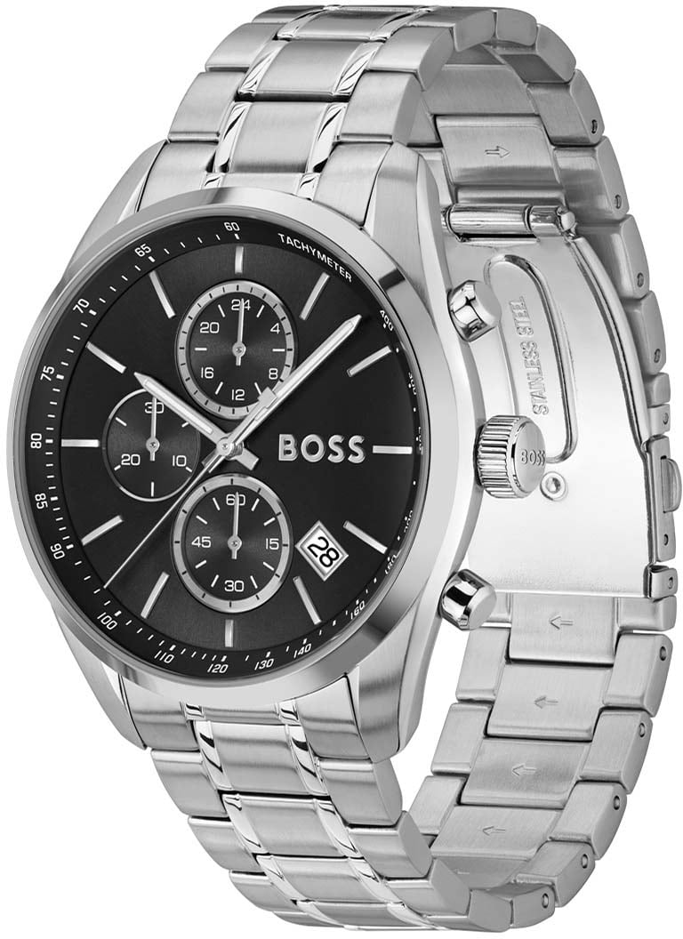 Boss HB hrn stl stl GRAND PRIX 44mm Zilver