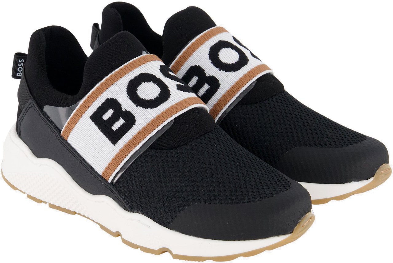 Boss Boss Jongens Sneakers In Zwart Zwart