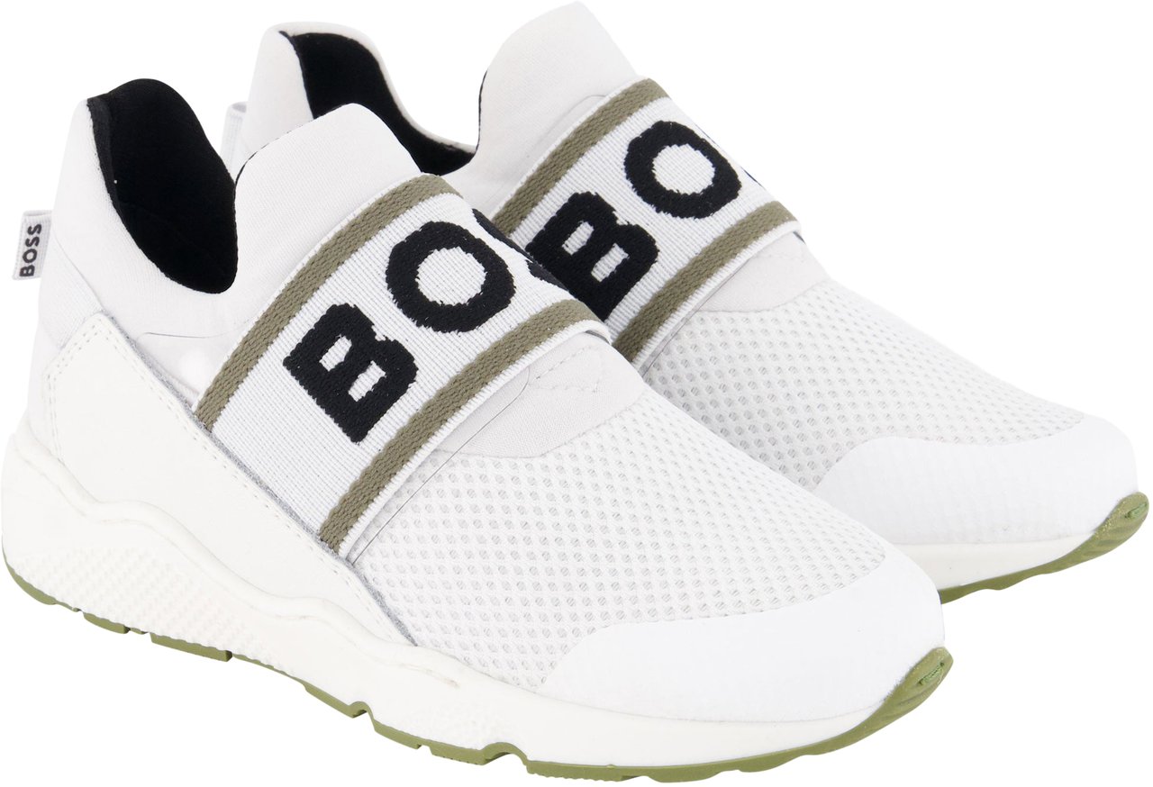Boss Boss Jongens Sneakers In Wit Wit