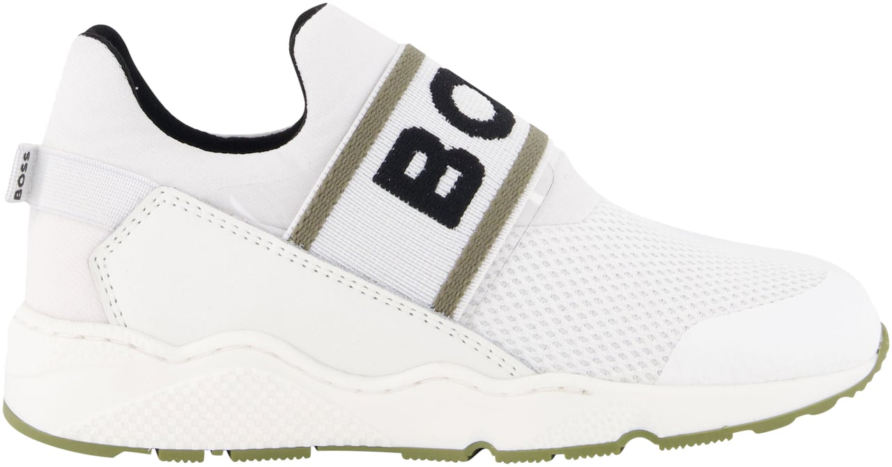 Boss Boss Jongens Sneakers In Wit Wit