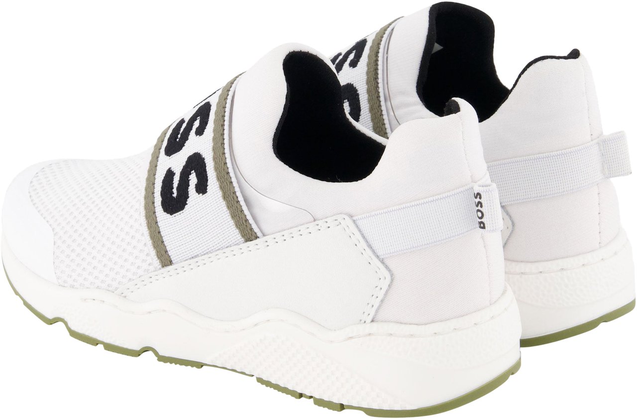 Boss Boss Jongens Sneakers In Wit Wit