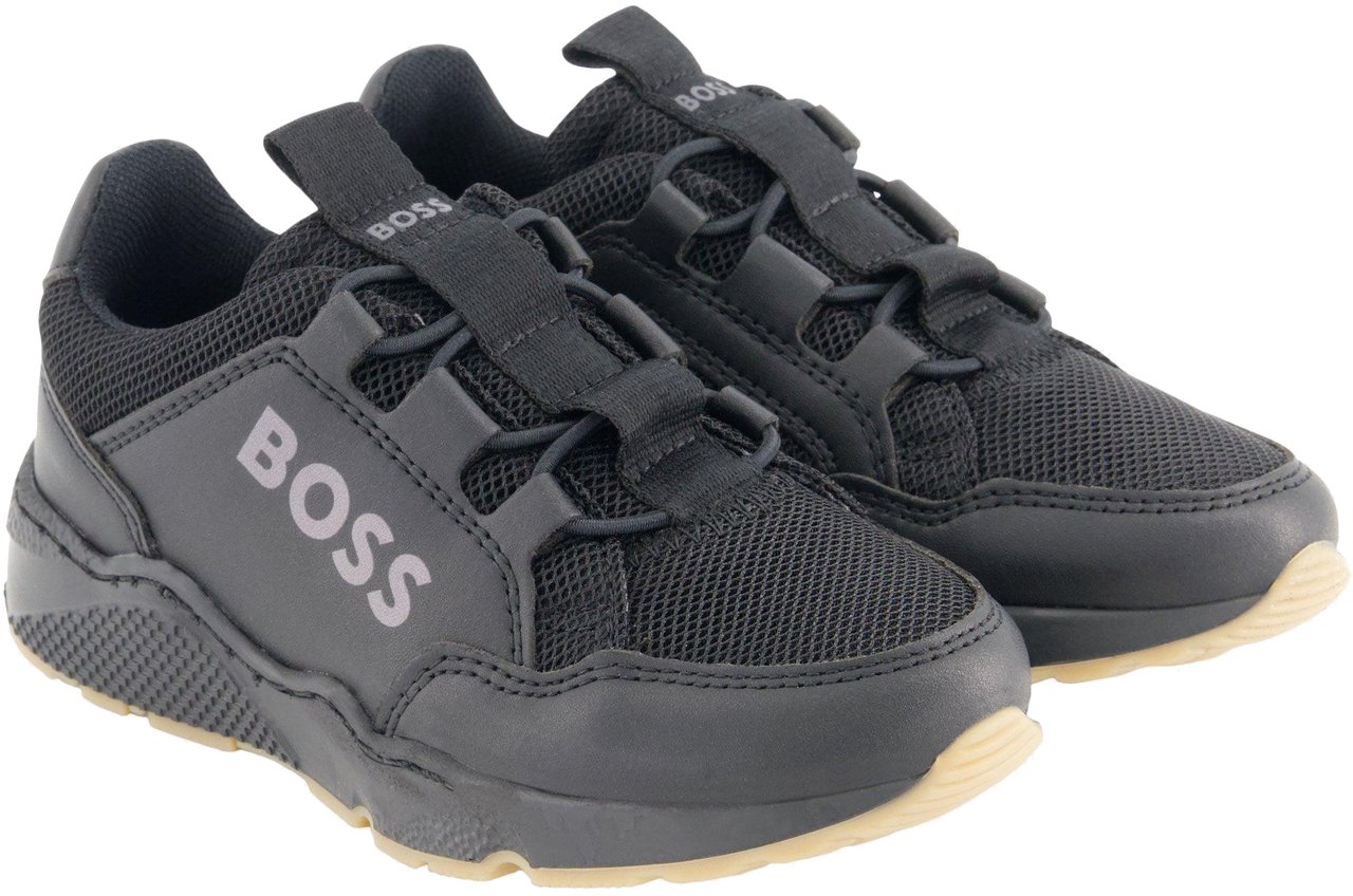 Boss Boss Jongens Sneakers In Zwart Zwart