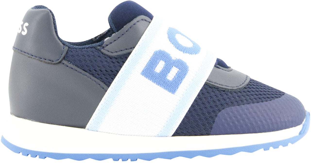 Boss Boss Jongens Sneakers In Navy Blauw
