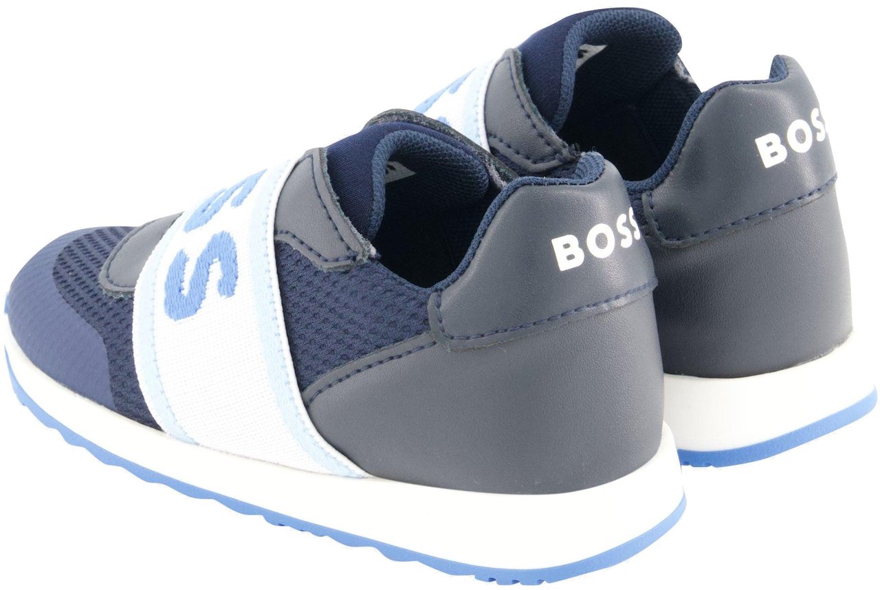 Boss Boss Jongens Sneakers In Navy Blauw
