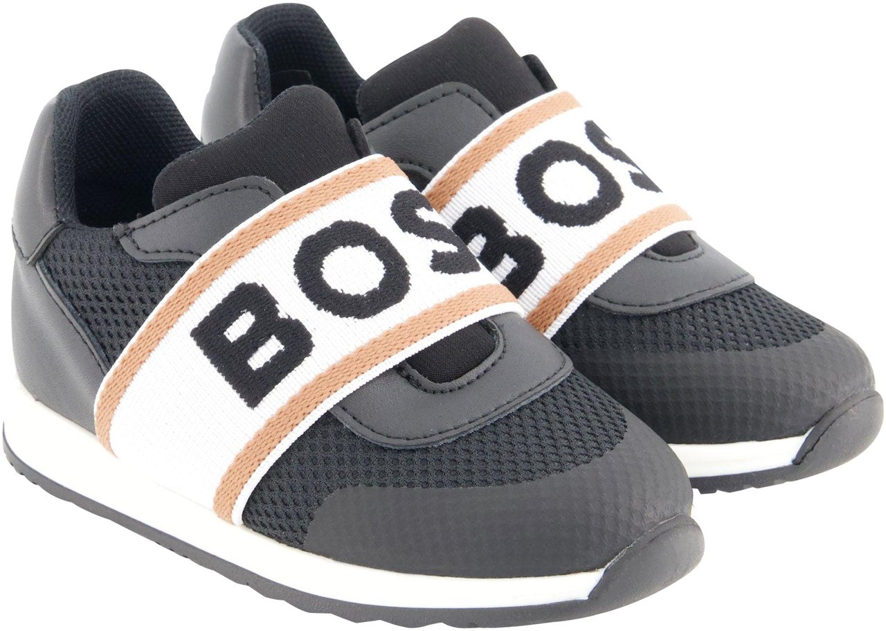 Boss Boss Jongens Sneakers In Zwart Zwart