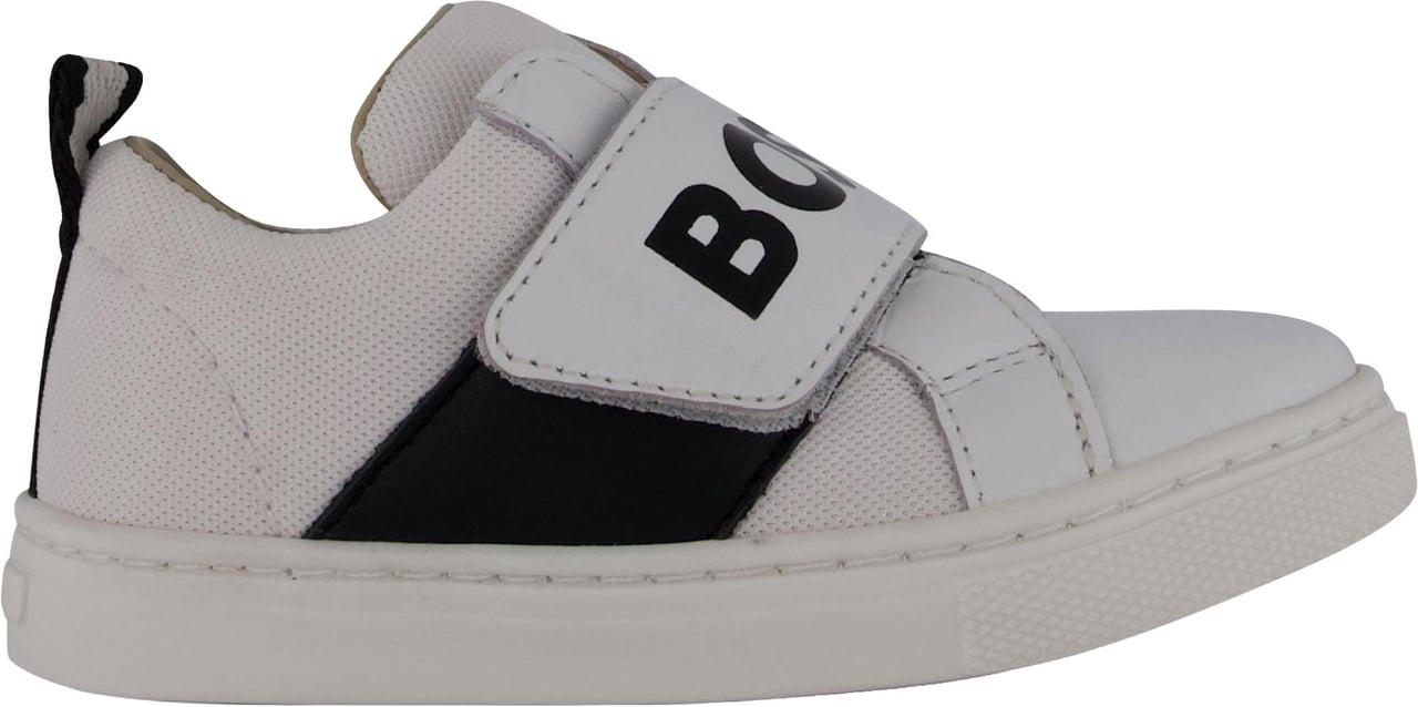 Boss Jongens Sneakers In Wit Wit