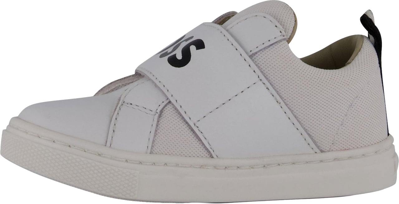 Boss Jongens Sneakers In Wit Wit