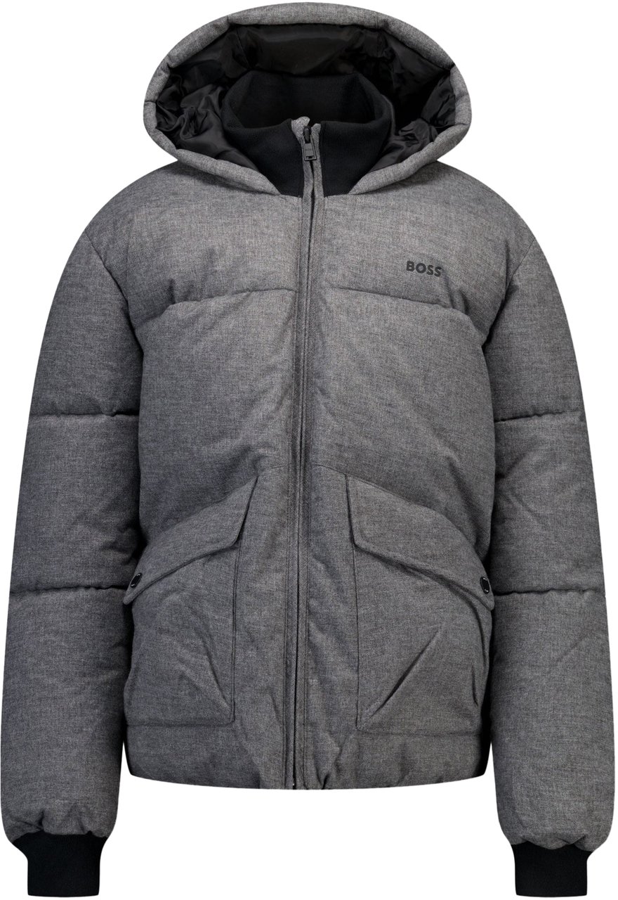 Boss Boss Kinder Jongens Winterjas In Antraciet Zwart