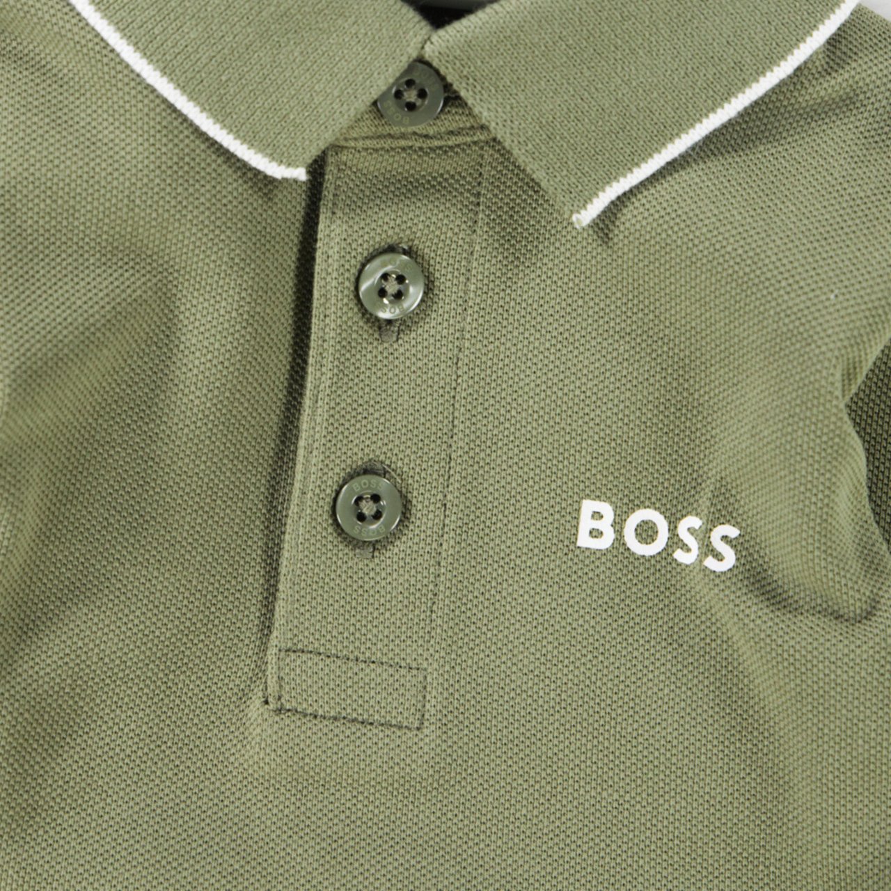 Boss Boss Baby Jongens Polo In Army Groen