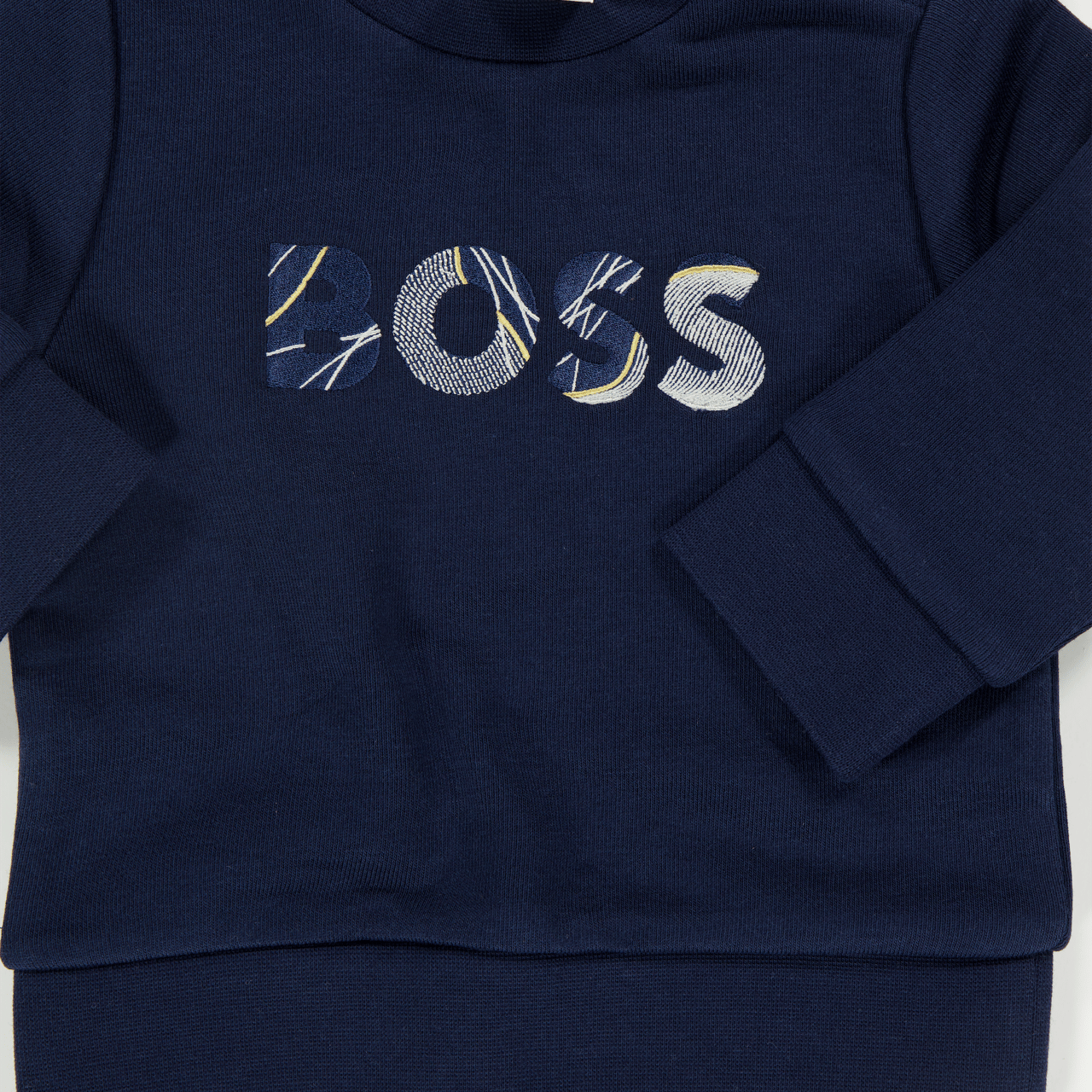Boss Boss Baby Jongens Trui In Navy Blauw