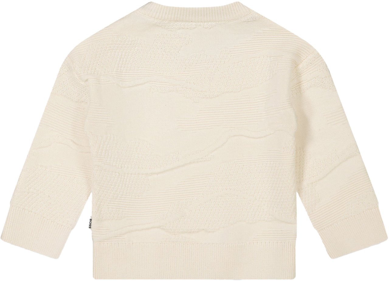 Boss Boss Baby Jongens Trui In Off White Wit