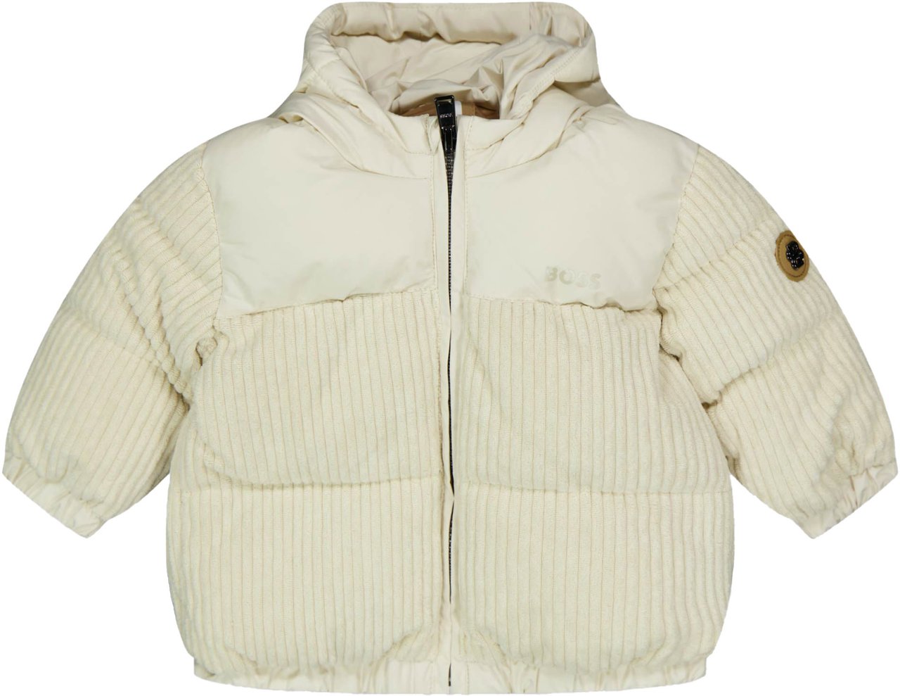 Boss Boss Baby Jongens Winterjas In Off White Wit