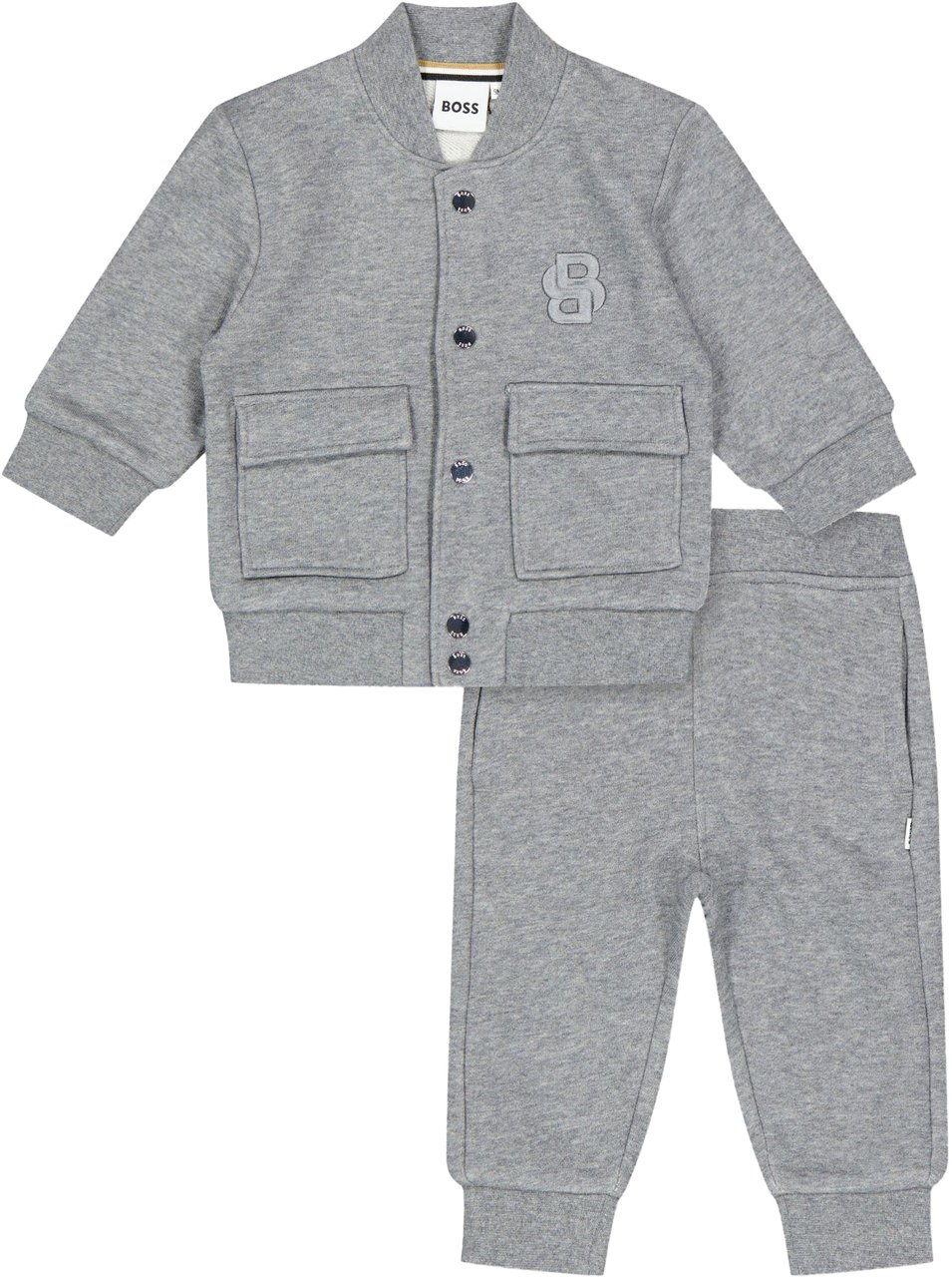 Boss Boss Baby Jongens Joggingpak In Antraciet Zwart