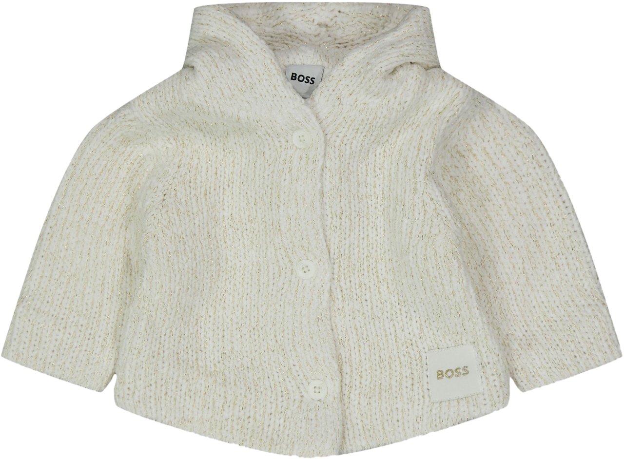 Boss Boss Baby Meisjes Vest In Off White Wit