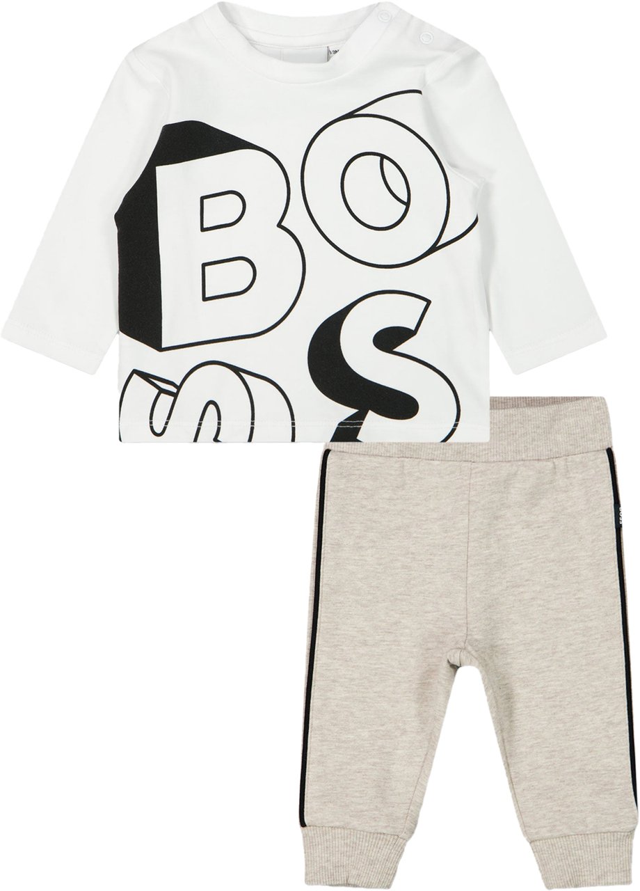 Boss Boss Baby Jongens Joggingpak In Licht Beige Beige