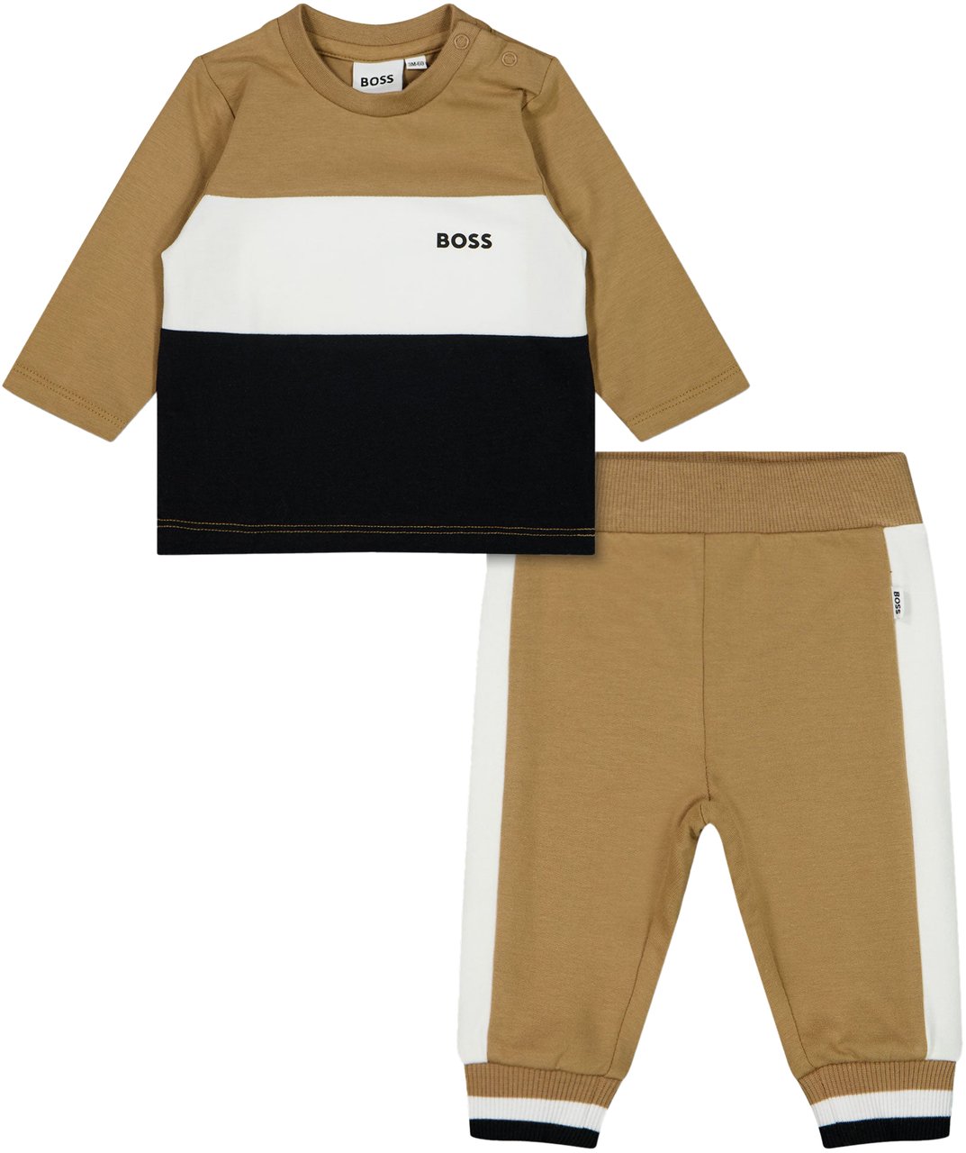 Boss Boss Baby Jongens Joggingpak In Camel Taupe