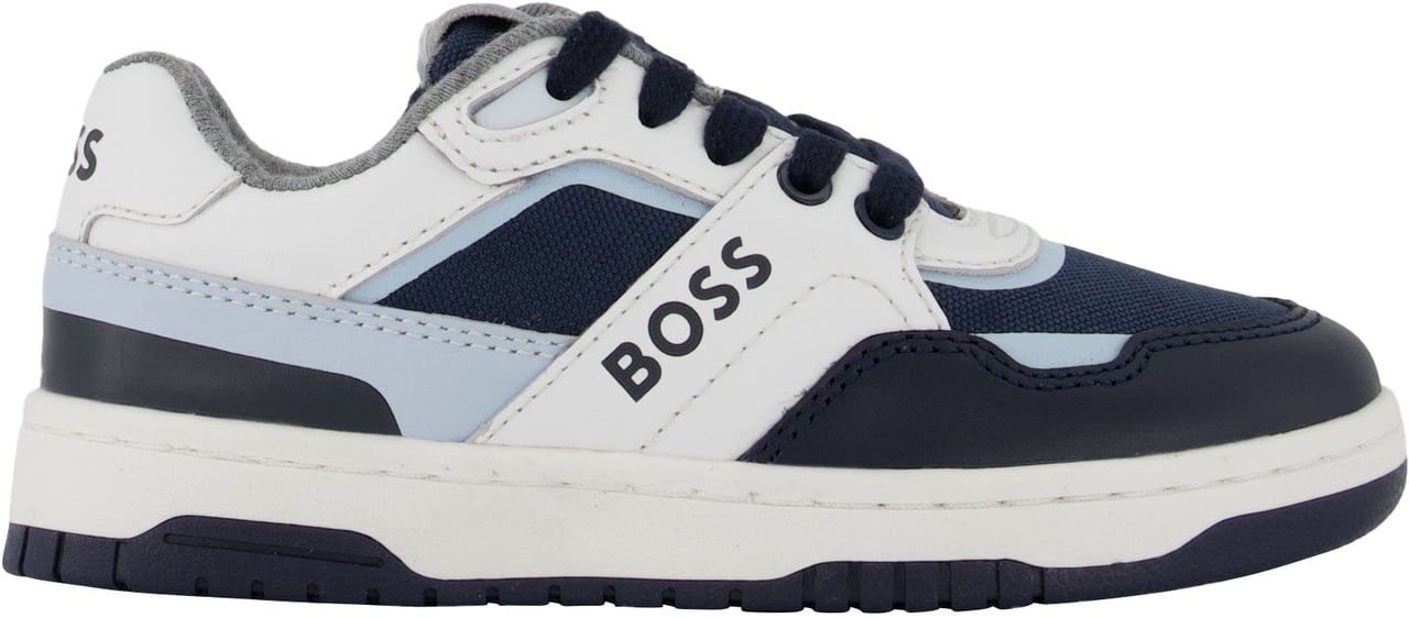 Boss Boss Jongens Sneakers In Navy Blauw