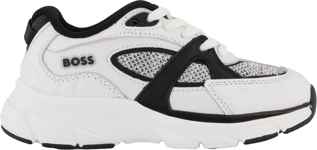 Boss Boss Jongens Sneakers In Wit Wit