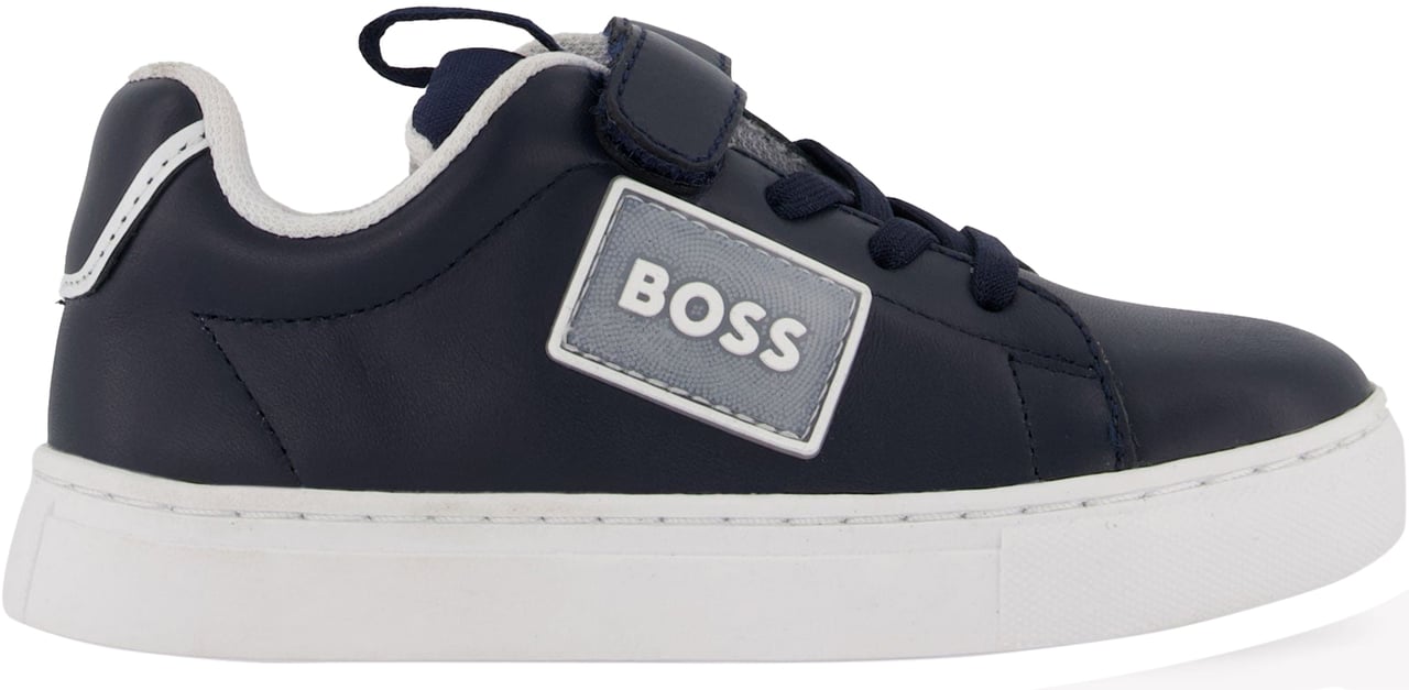Boss Boss Jongens Sneakers In Navy Blauw
