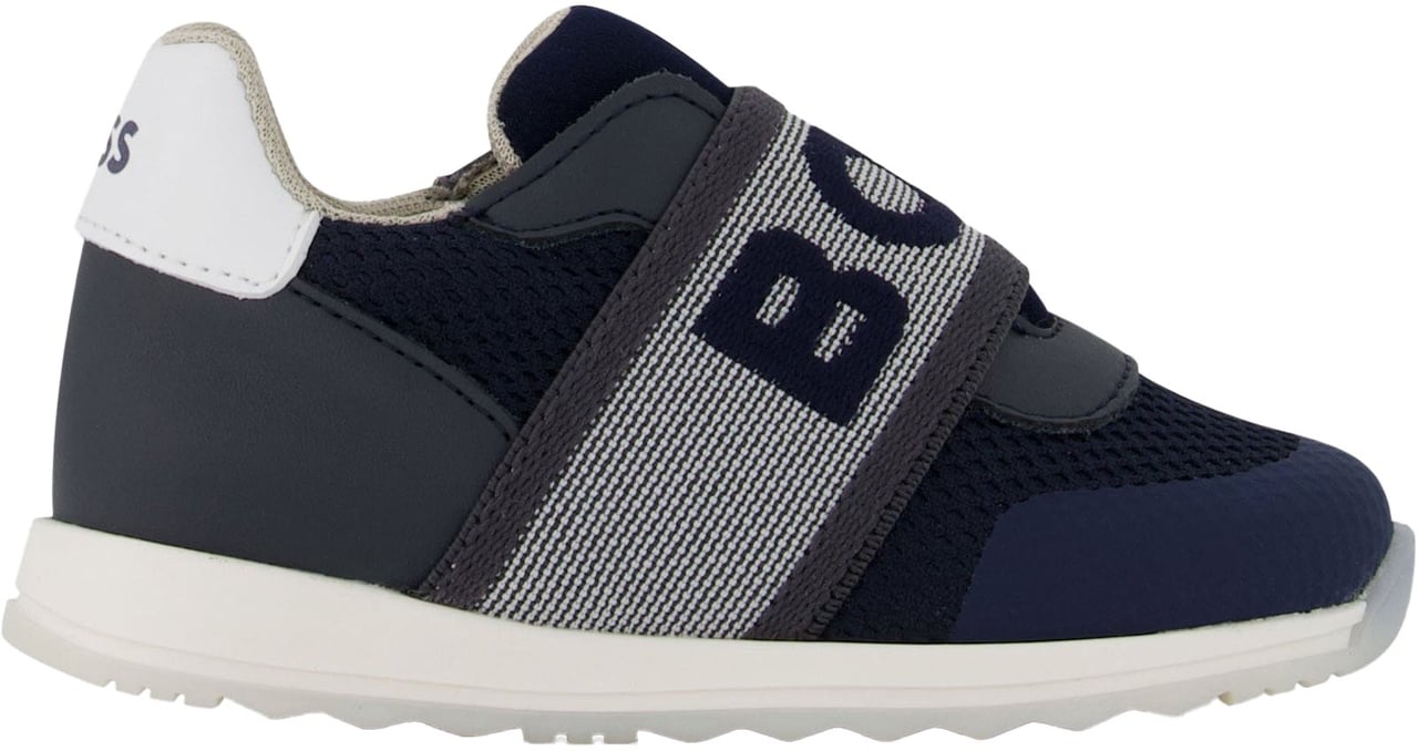 Boss Boss Jongens Sneakers In Navy Blauw