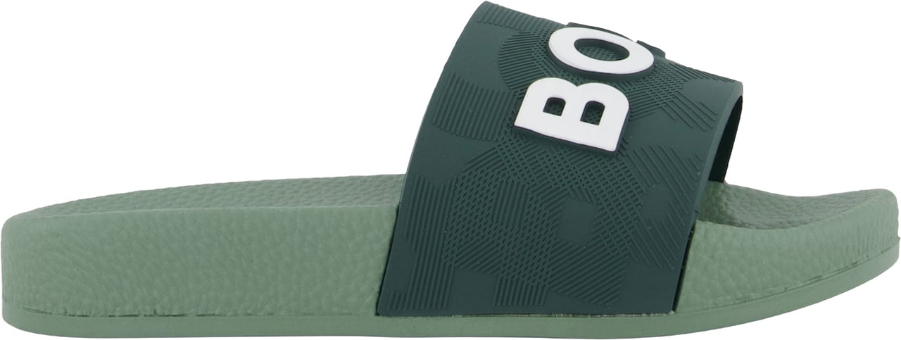 Boss Jongens Slippers In Groen Groen
