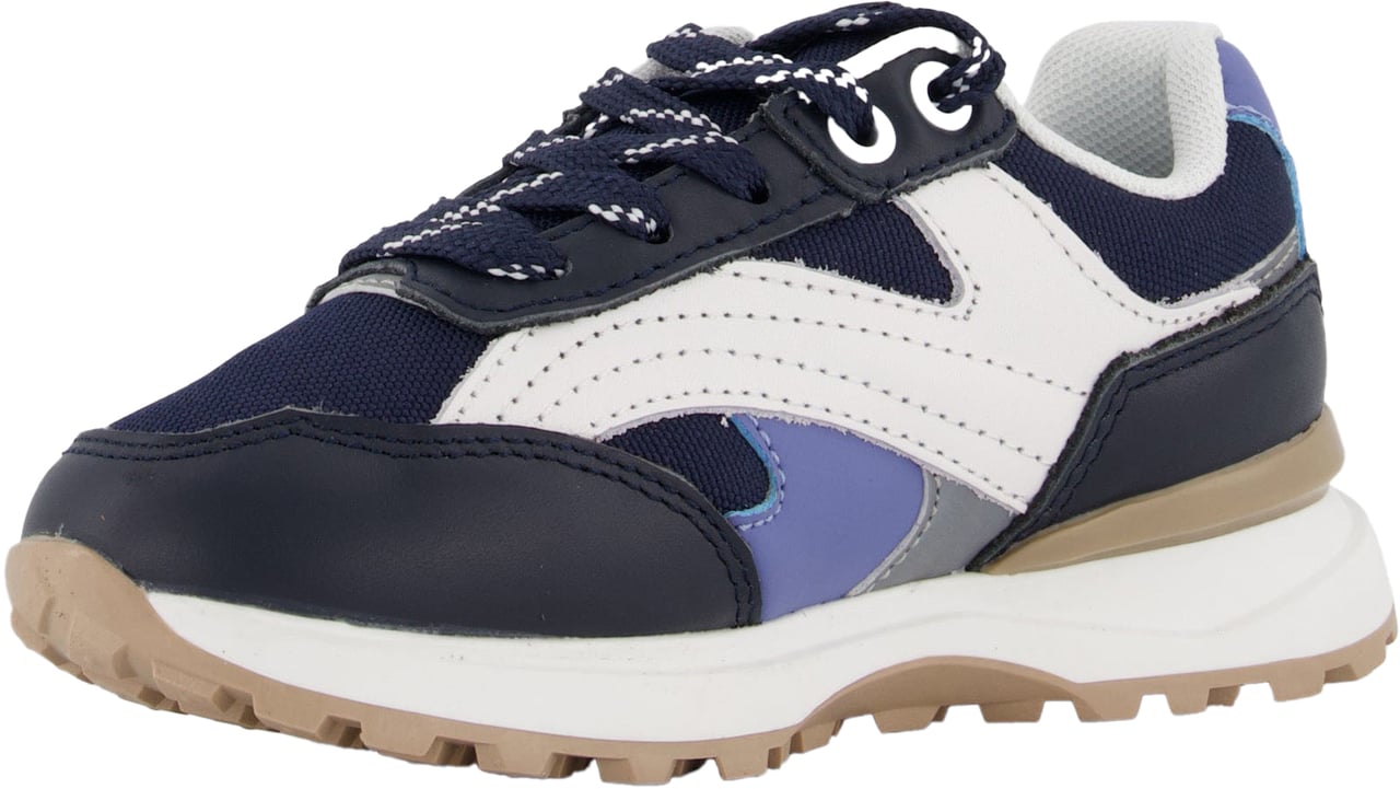 Boss Boss Jongens Sneakers In Navy Blauw