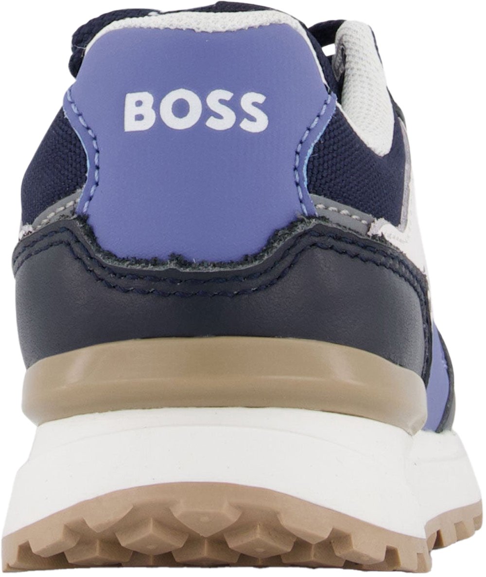 Boss Boss Jongens Sneakers In Navy Blauw