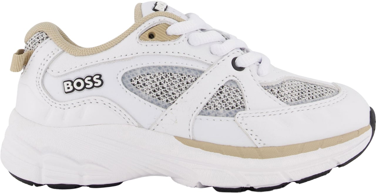 Boss Boss Jongens Sneakers In Wit Wit