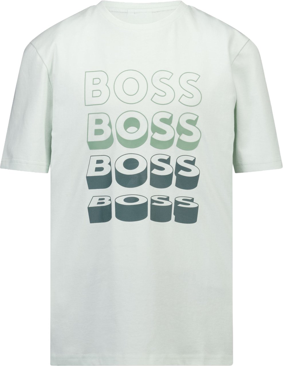 Boss Boss Kinder Jongens T-Shirt In Mint Groen