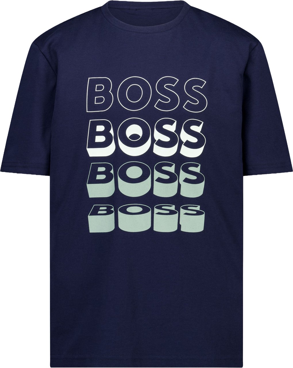 Boss Boss Kinder Jongens T-Shirt In Navy Blauw