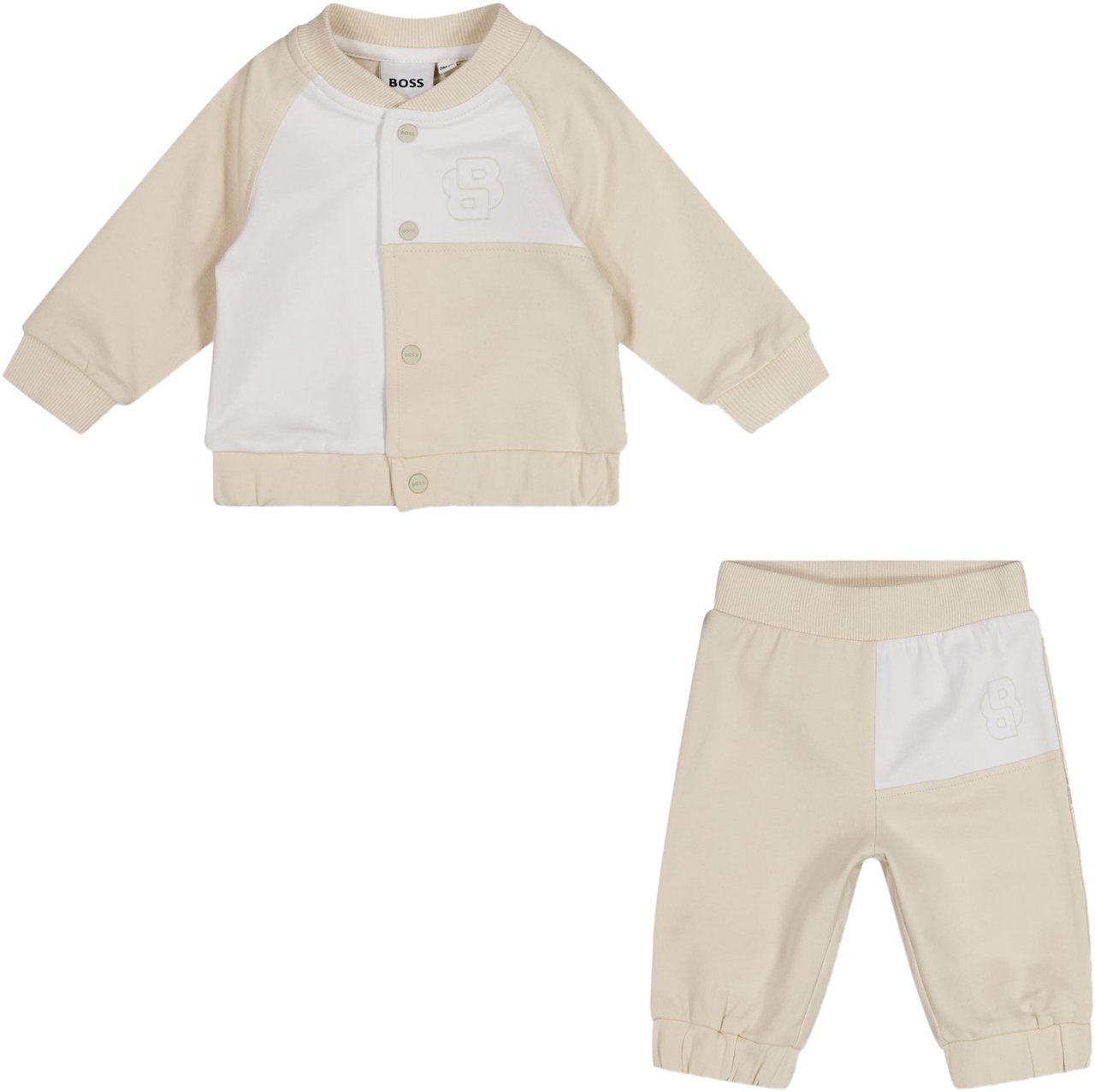 Boss Boss Baby Jongens Joggingpak In Beige Beige
