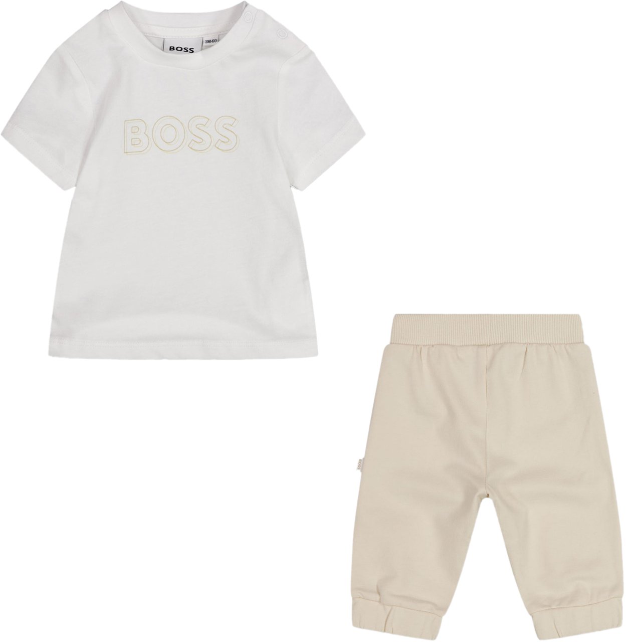 Boss Boss Baby Jongens Joggingpak In Beige Beige