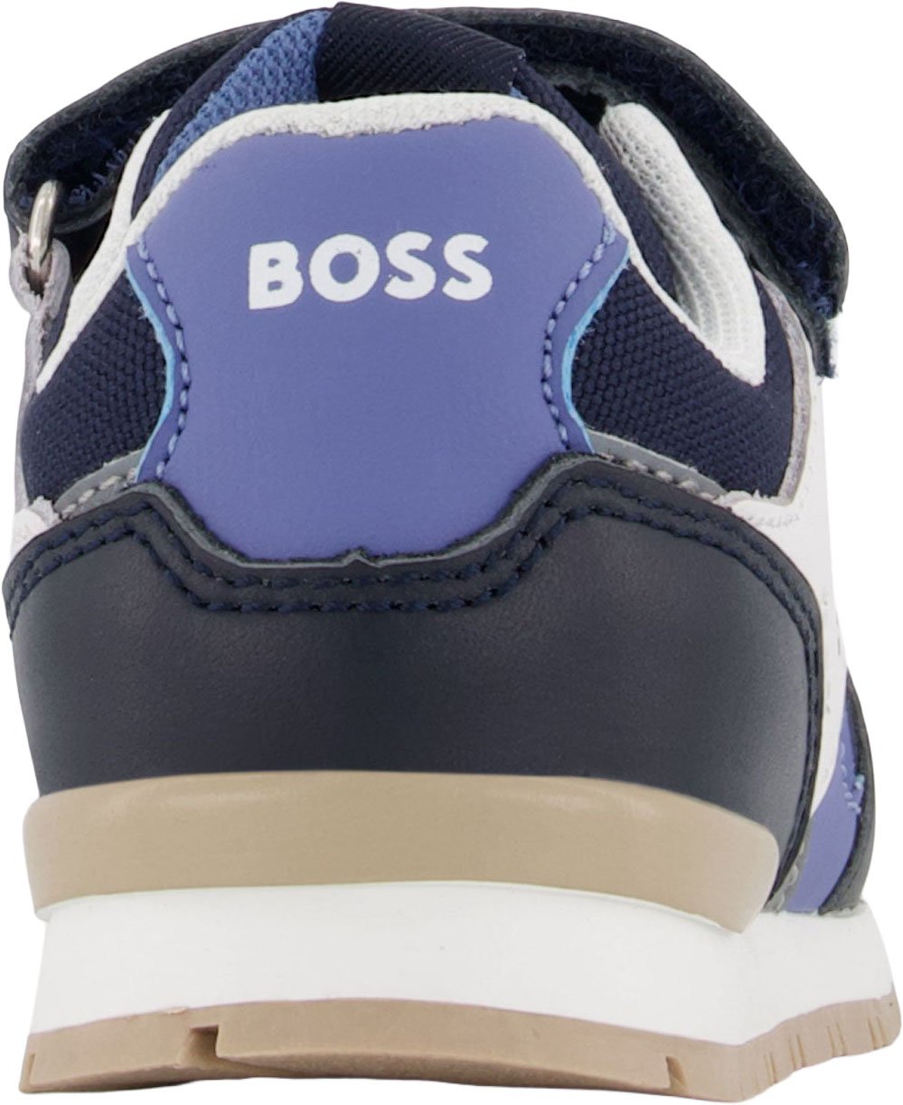Boss Jongens Sneakers In Navy Blauw