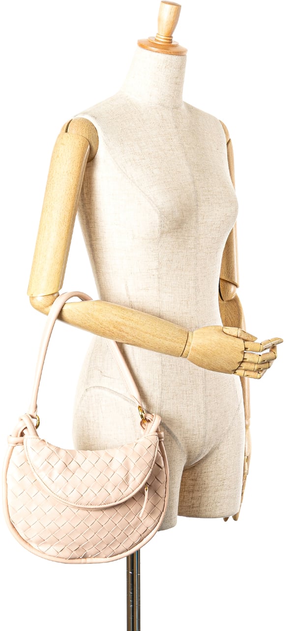 Bottega Veneta Small Nappa Intrecciato Gemelli Hobo Roze