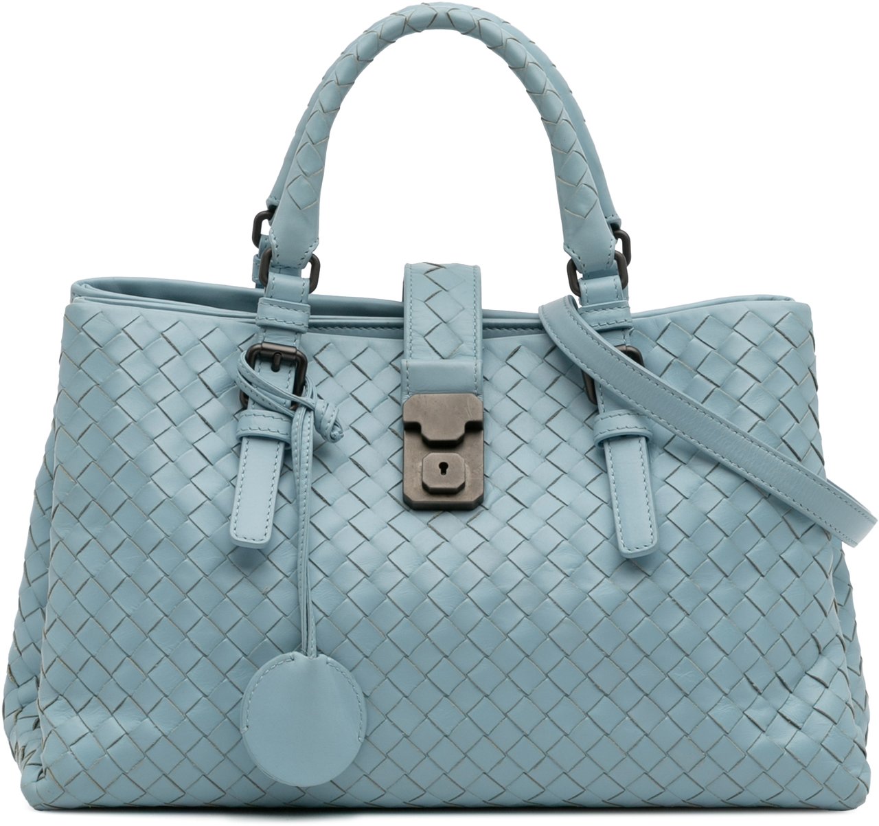 Bottega Veneta Small Nappa Intrecciato Roma Satchel Blauw