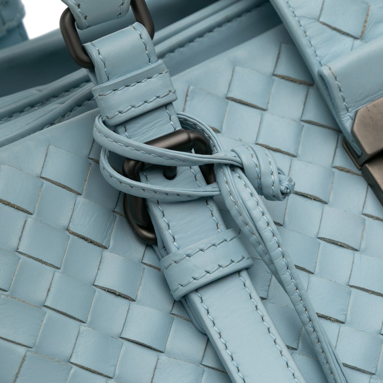 Bottega Veneta Small Nappa Intrecciato Roma Satchel Blauw