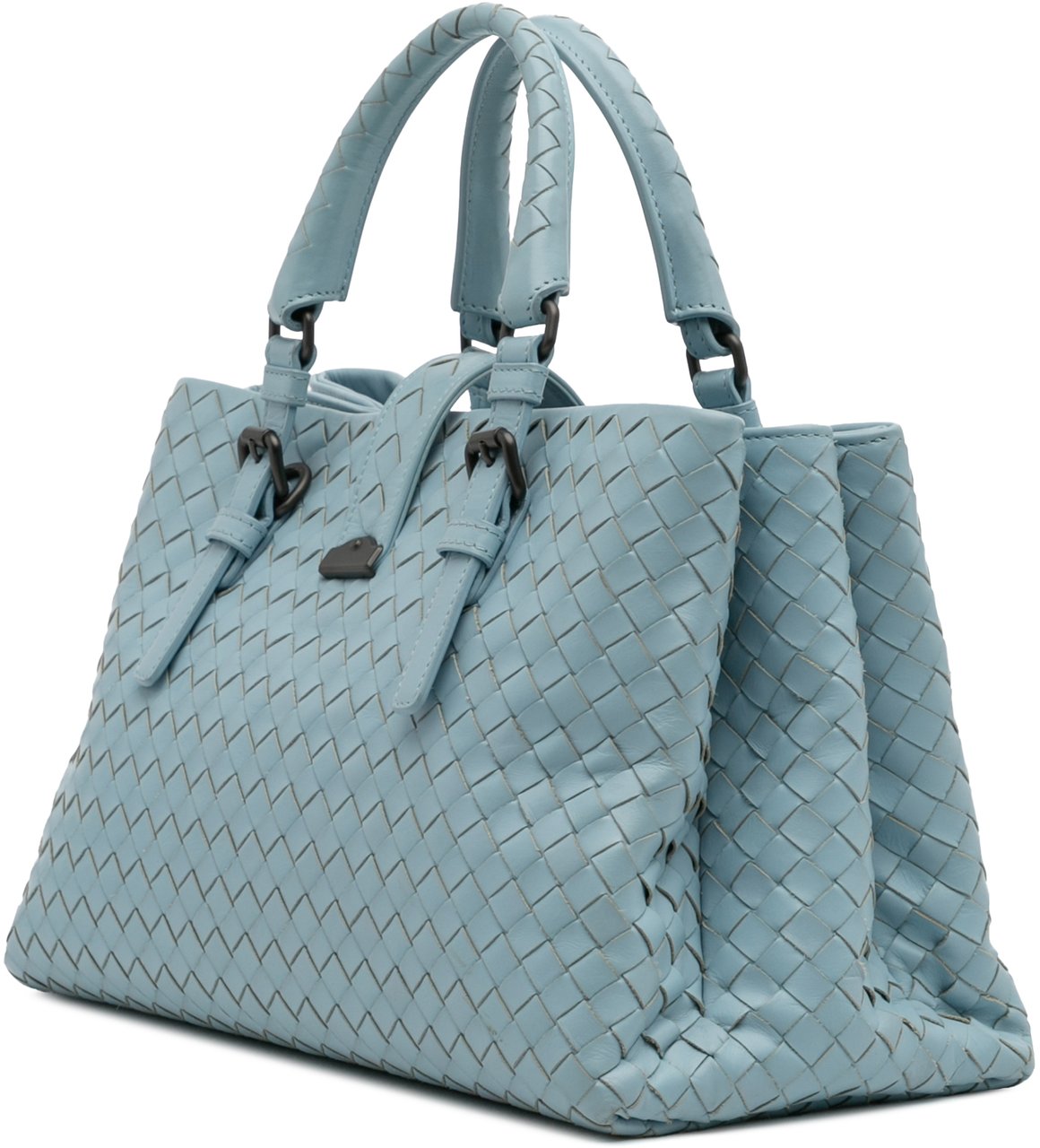 Bottega Veneta Small Nappa Intrecciato Roma Satchel Blauw