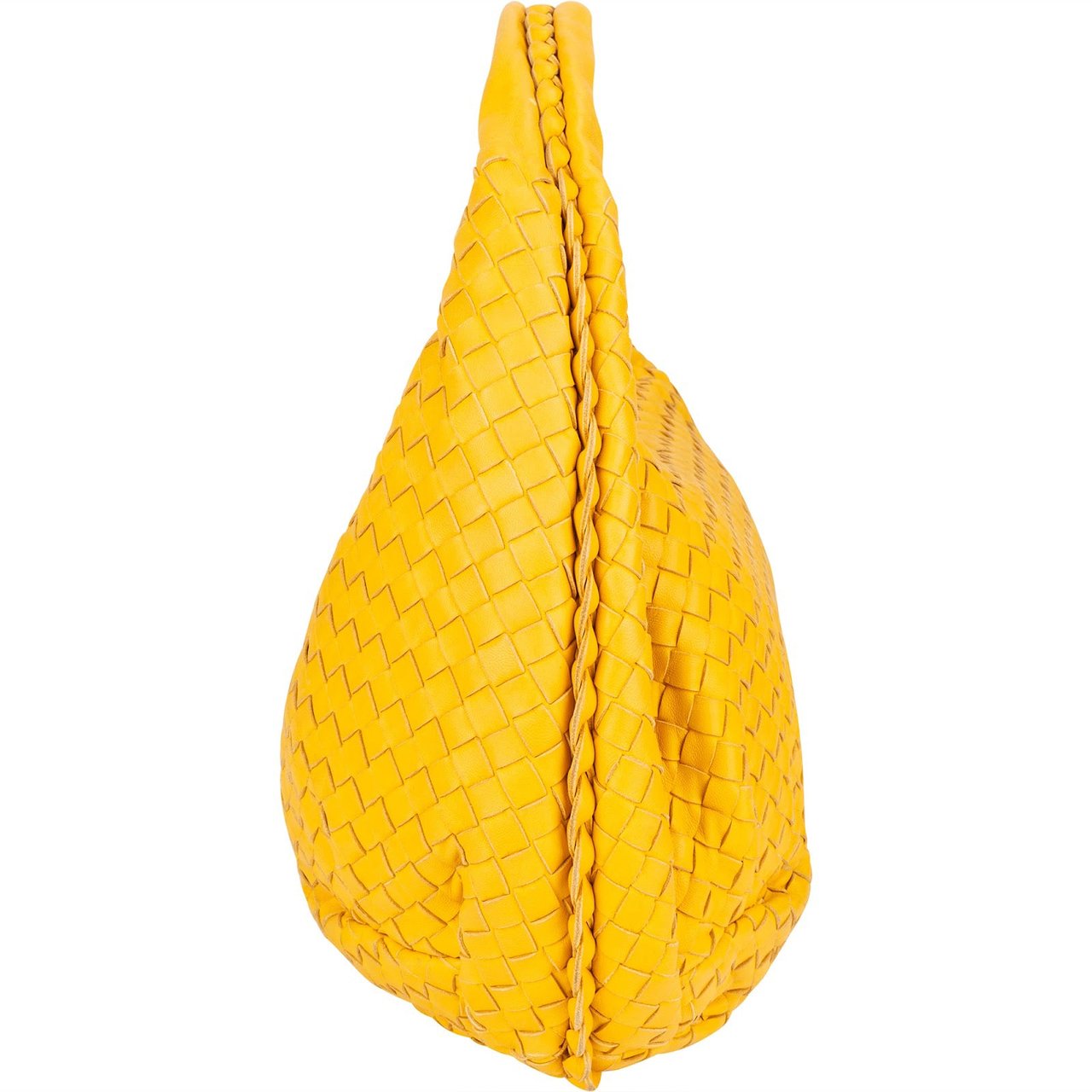 Bottega Veneta Bottega Veneta Red Intrecciato Leather Belly Hobo Bag Geel